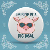 Funny Pig Pun Ronde Button 7,6 Cm