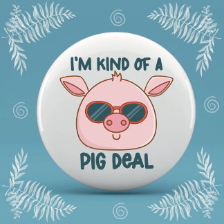 Funny Pig Pun Ronde Button 7,6 Cm