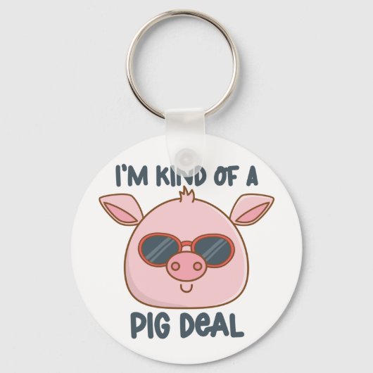 Funny Pig Pun Sleutelhanger (Voorkant)