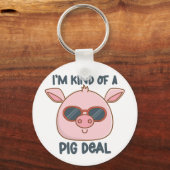 Funny Pig Pun Sleutelhanger (Voorkant)