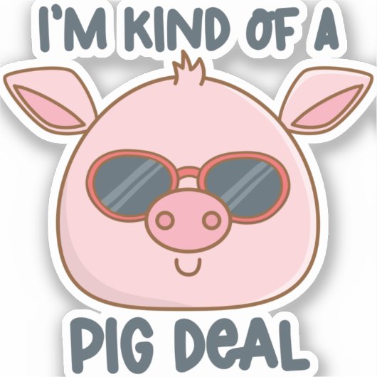 Funny Pig Pun Sticker (Voorkant)