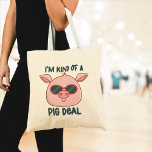 Funny Pig Pun Tote Bag<br><div class="desc">Kut en cool varken met een grappige varkensspuit.</div>