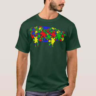Funny Pig Puzzle Animals Lover Autism Awareness Pr T-shirt
