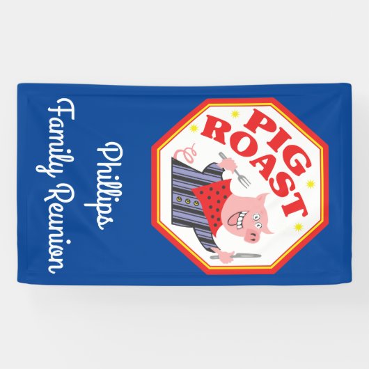 Funny Pig Roast Family Reunion Spandoek (Horizontaal)