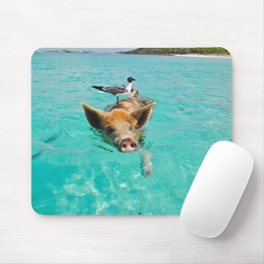 Funny Pig Swimming Muismat (Met muis)