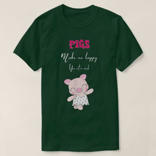 Funny pig t-shirt (Design voorkant)