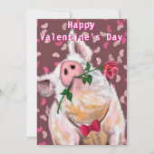 Funny Pig Valentijnsdag Kaart (Voorkant)