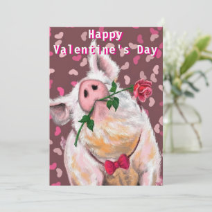 Funny Pig Valentijnsdag Kaart