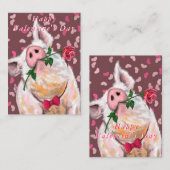 Funny Pig Valentijnsdag Kaart Notitiekaartje (Voorkant / Achterkant)