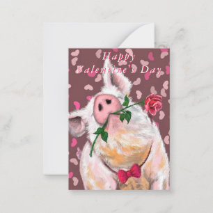 Funny Pig Valentijnsdag Kaart Notitiekaartje