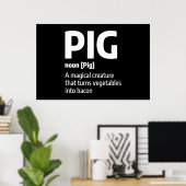 Funny Pig Vat Definition a Pork Bacon Poster (Thuiskantoor)