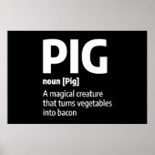 Funny Pig Vat Definition a Pork Bacon Poster (Voorkant)