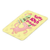 Funny Pig Voeg de Age Giant Birthday Cake Cartoon Magneet (Linkerzijde)