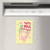 Funny Pig Voeg de Age Giant Birthday Cake Cartoon Magneet (Insitu (Vaatwasser))