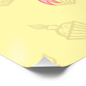 Funny Pig Voeg de Age Giant Birthday Cake Cartoon  Perfect Poster (Hoek)