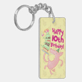Funny Pig Voeg de Age Giant Birthday Cake Cartoon Sleutelhanger (Voorkant Links)