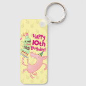 Funny Pig Voeg de Age Giant Birthday Cake Cartoon Sleutelhanger (Achterkant)