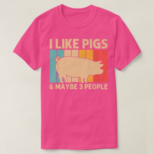 Funny pig voor mannen Bacon Dierenvriend Swine F T-shirt (Design voorkant)