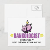 Funny Piggy Bank Briefkaart (Voorkant / Achterkant)