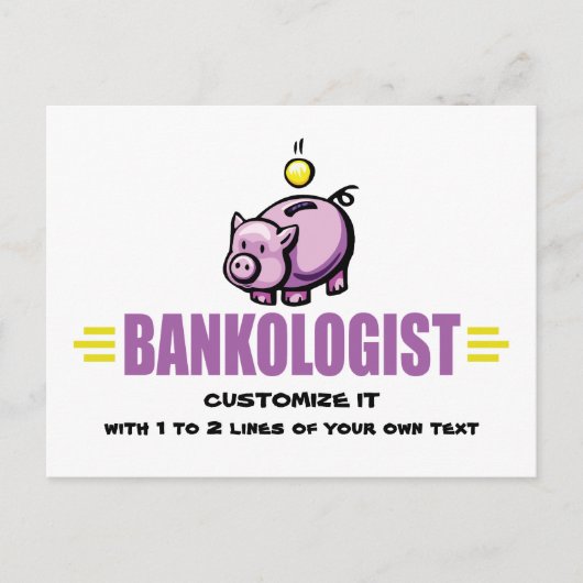 Funny Piggy Bank Briefkaart (Voorkant)
