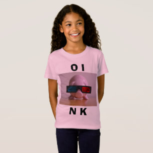 Funny Piggy Bank in 3D-bril T-shirt