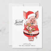 Funny Piggy Sweet-kerstkaart Feestdagenkaart (Voorkant)