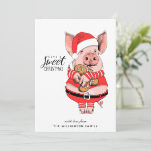 Funny Piggy Sweet-kerstkaart Feestdagenkaart
