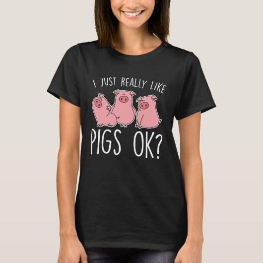 Funny Piglet I Just Really Like Pigs Ok Kids T-shirt (Voorkant)