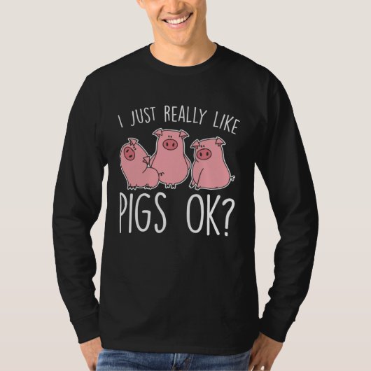 Funny Piglet I Just Really Like Pigs Ok Kids T-shirt (Voorkant)