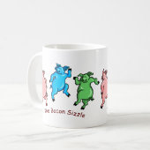 Funny Pigs Dansend "The Bacon Sizzle" Colorful Koffiemok (Voorkant links)