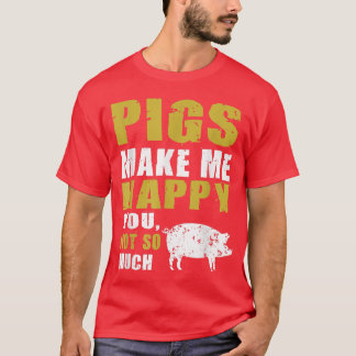Funny Pigs maakt me blij met het ontwerp voor vark T-shirt