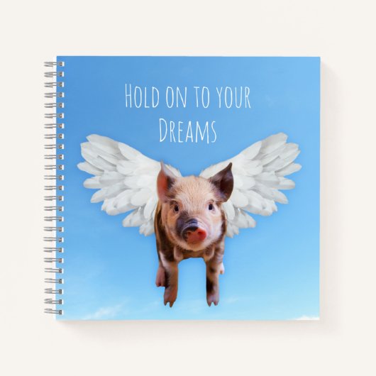 Funny Pigs Might Fly Hold onto Dreams  Notitieboek (Voorkant)