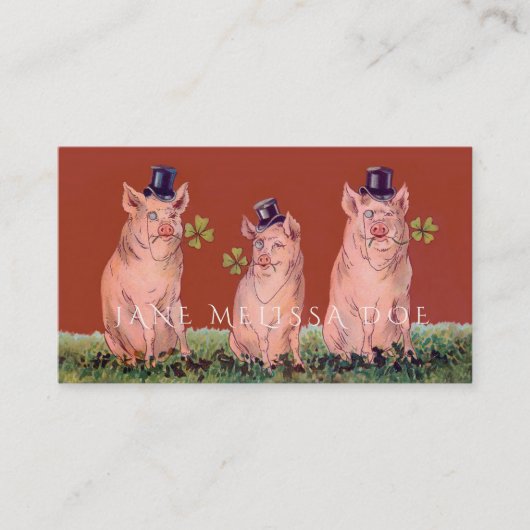 Funny Pigs Two-Sided Visitekaartje (Voorkant)