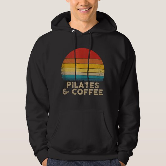 Funny Pilates and Coffee - stijl Hoodie (Voorkant)