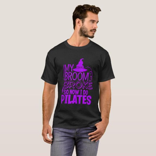Funny Pilates Halloween Gym Exercise Witches Pet B T-shirt (Voorkant volledig)