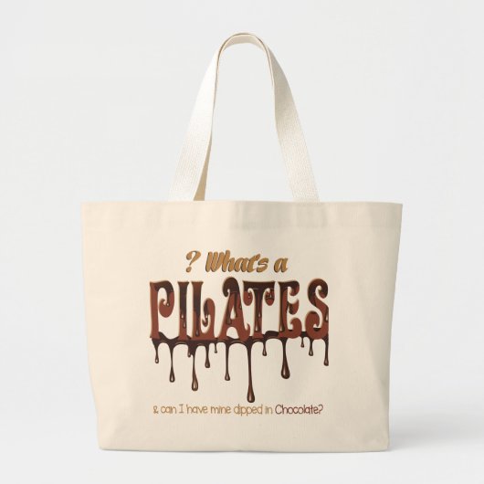 Funny Pilates in Chocolate Grote Tote Bag (Voorkant)