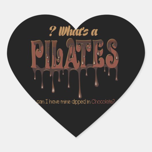 Funny Pilates in Chocolate Hart Sticker (Voorkant)
