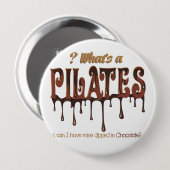 Funny Pilates in Chocolate Ronde Button 4,0 Cm (Voorkant /achterkant)