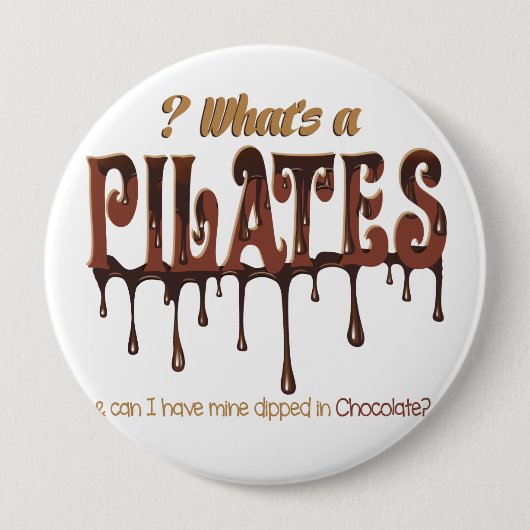 Funny Pilates in Chocolate Ronde Button 4,0 Cm (Voorkant)