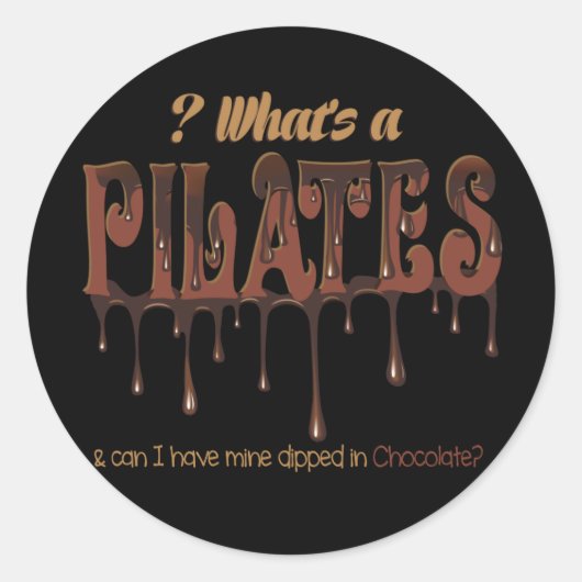 Funny Pilates in Chocolate Ronde Sticker (Voorkant)