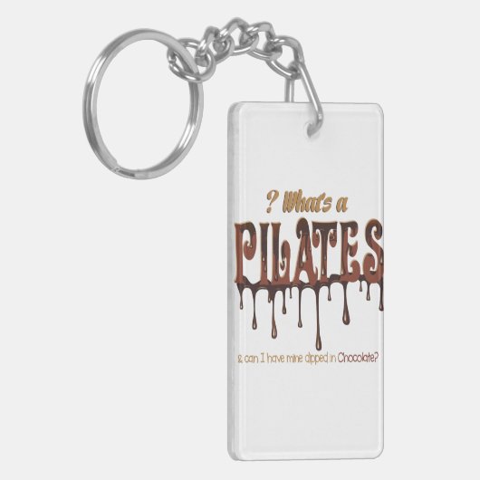 Funny Pilates in Chocolate Sleutelhanger (Voorkant Links)