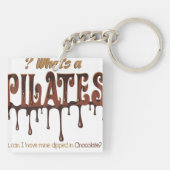Funny Pilates in Chocolate Sleutelhanger (Achterkant)
