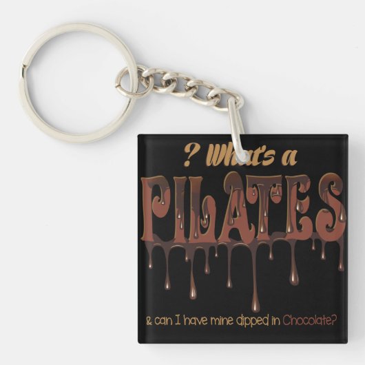 Funny Pilates in Chocolate Sleutelhanger (Voorkant)