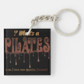 Funny Pilates in Chocolate Sleutelhanger (Achterkant)
