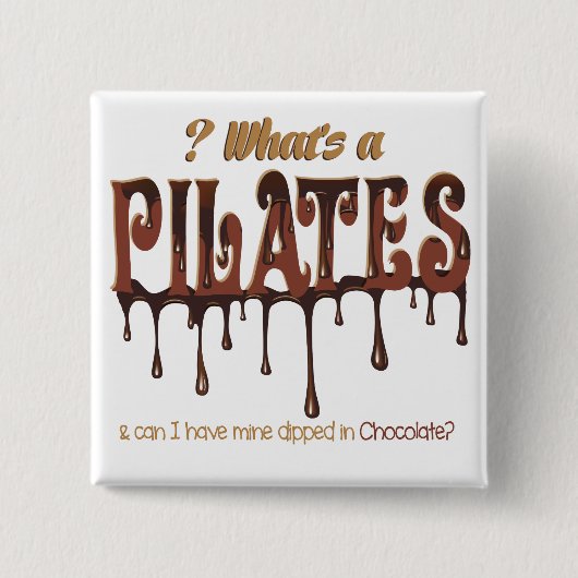 Funny Pilates in Chocolate Vierkante Button 5,1 Cm (Voorkant)