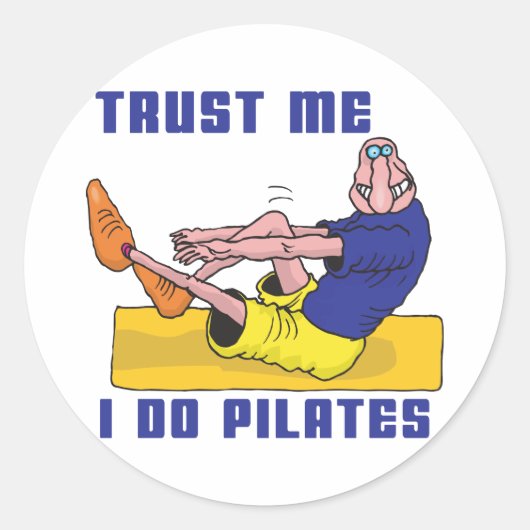 Funny Pilates Ronde Sticker (Voorkant)