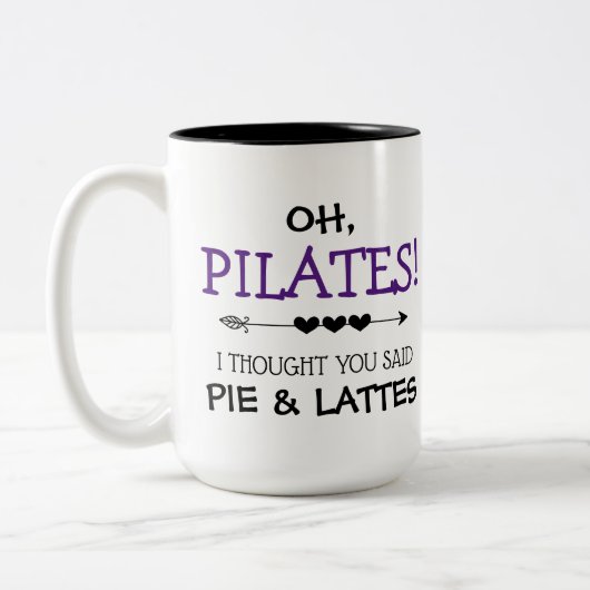 Funny Pilates Tweekleurige Koffiemok (Links)