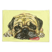 Funny Pillow Hoesje met Pug Dog - Aangepaste kleur Kussensloop (Achterkant)