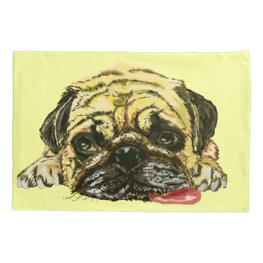 Funny Pillow Hoesje met Pug Dog - Aangepaste kleur Kussensloop (Achterkant)