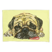 Funny Pillow Hoesje met Pug Dog - Aangepaste kleur Kussensloop (Voorkant)
